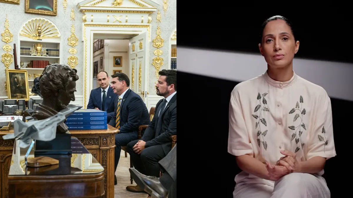 Camila Pitanga questiona Flávio sobre defesa de PM