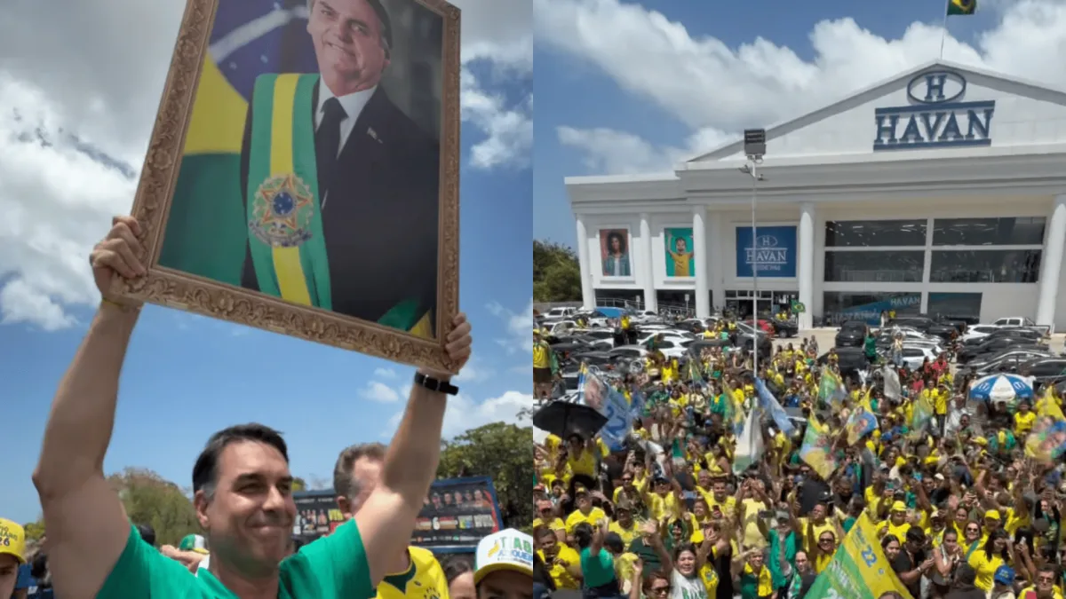 Flávio Bolsonaro faz carreata e motociata em São Luís