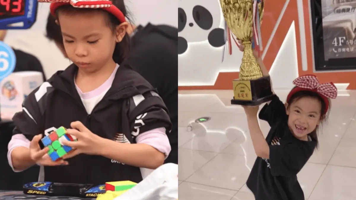Menina de 6 anos bate recorde mundial no cubo mágico
