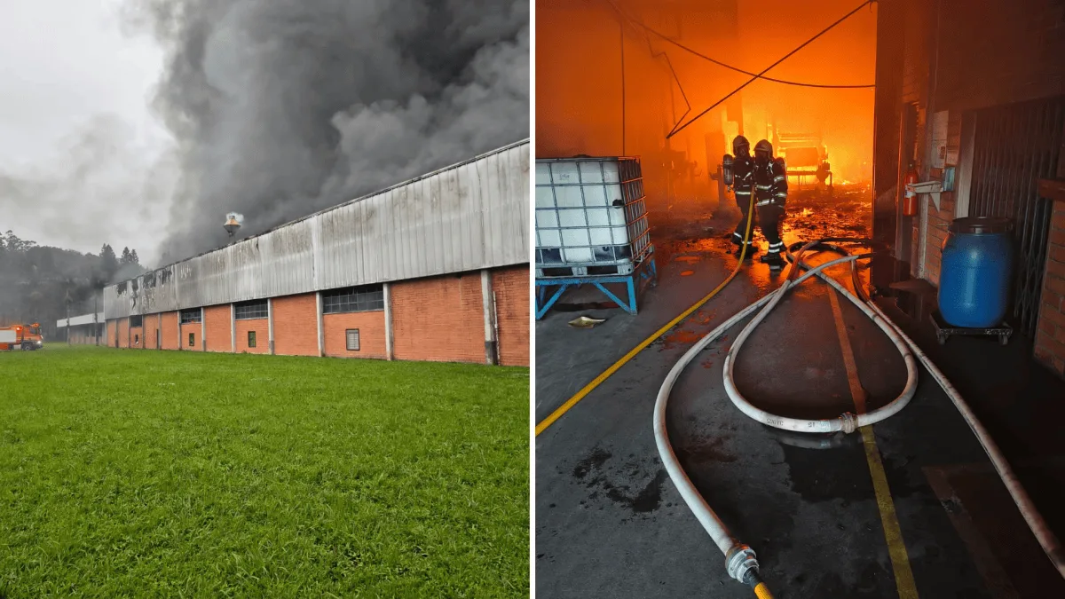 Incêndio atinge fábrica da Cremer em Blumenau